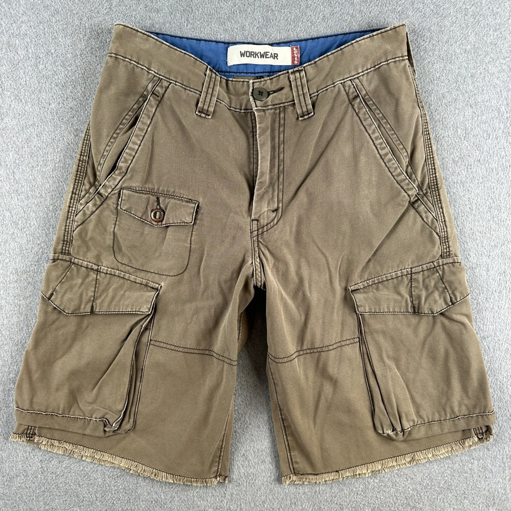 Vintage Y2K‎ Levi's Cargo Shorts Mens 29 Brown Workwear Utility Canvas Tactical